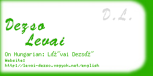 dezso levai business card